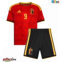 Camiseta Bélgica Romelu Lukaku #9 Primera Equipación para niños Mundial 2026 manga corta (+ pantalones cortos)